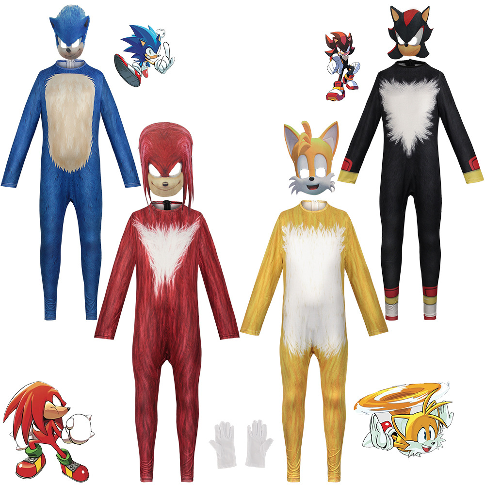 Anime Game Sonic Blue Red Blac - Black Face Mask Pack recension och pris