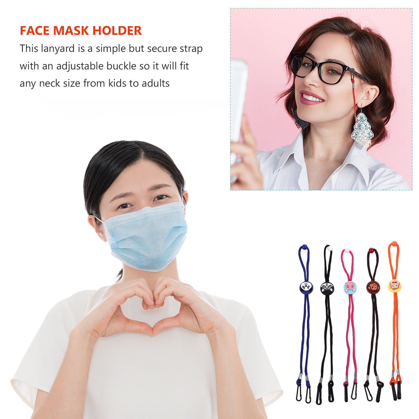 5Pcs Kids Face Mask Holder Lan - Mask Chain Holder recension och pris